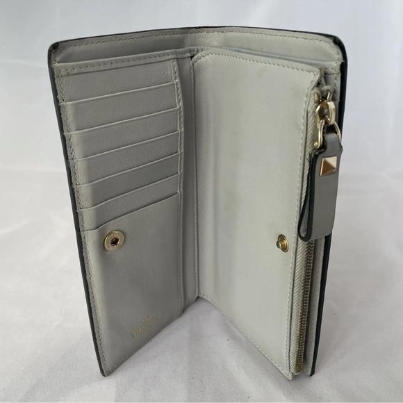 Valentino Garavani Rockstud Gray Smooth Leather Long Wallet. Authentic! - Picture 11 of 16